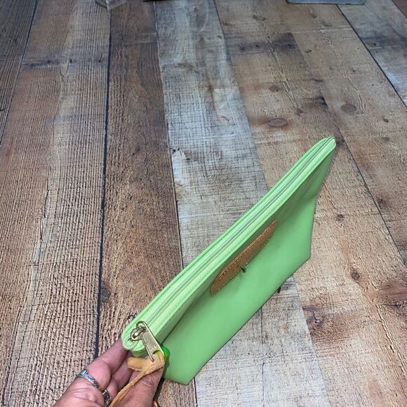 Jon Hart Grande Travel Cosmetic Bag “heather” good preowned lime green - Picture 5 of 12